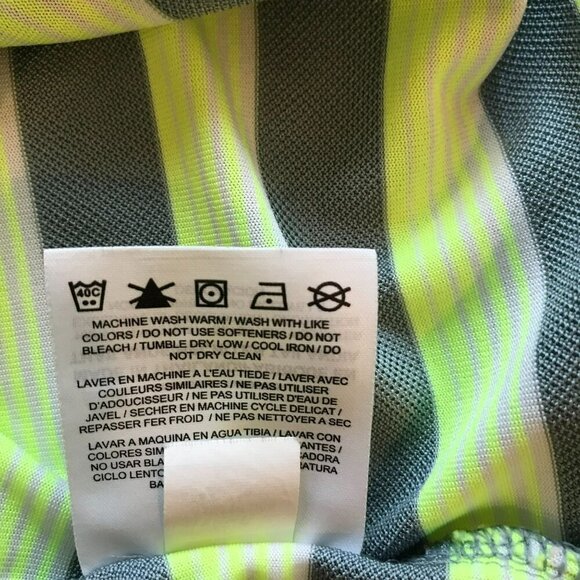 Nike Dri-Fit  Men's 3-Button Striped Golf Polo Shirt Size XXL in Gray and Neon - Picture 13 of 15